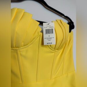 Lavish Alice Charlotte Pleated Bust Strapless Yellow Dress